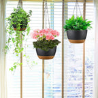4-Piece: 9.64" Diameter Hanging Planter with Drainage Holes
