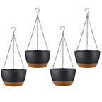 4-Piece: 9.64" Diameter Hanging Planter with Drainage Holes