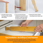 4-Piece: Adjustable Drawer Divider