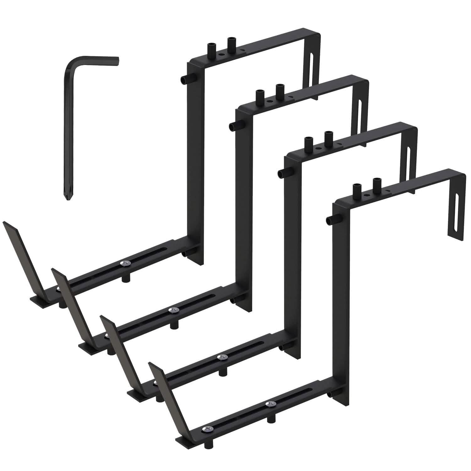 4-Piece: Adjustable Planter Box Brackets