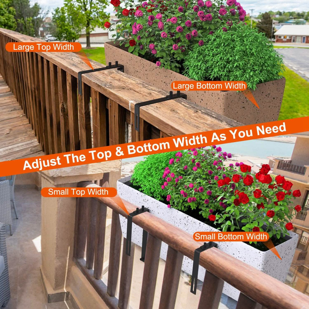 4-Piece: Adjustable Planter Box Brackets