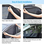 4-Piece: Front Rear Car Window Magnet Covers
