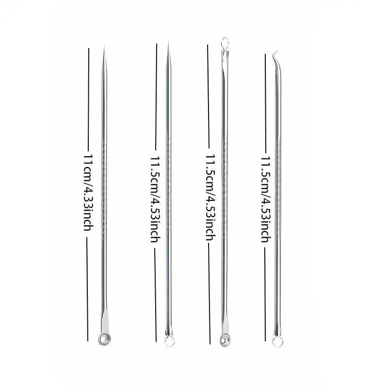 4-Piece Set: Blackhead Remover Tool for Blackheads, Acne and Dark Spots
