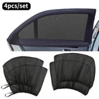 4-Piece Set: Car Window Shades For Front And Back Window