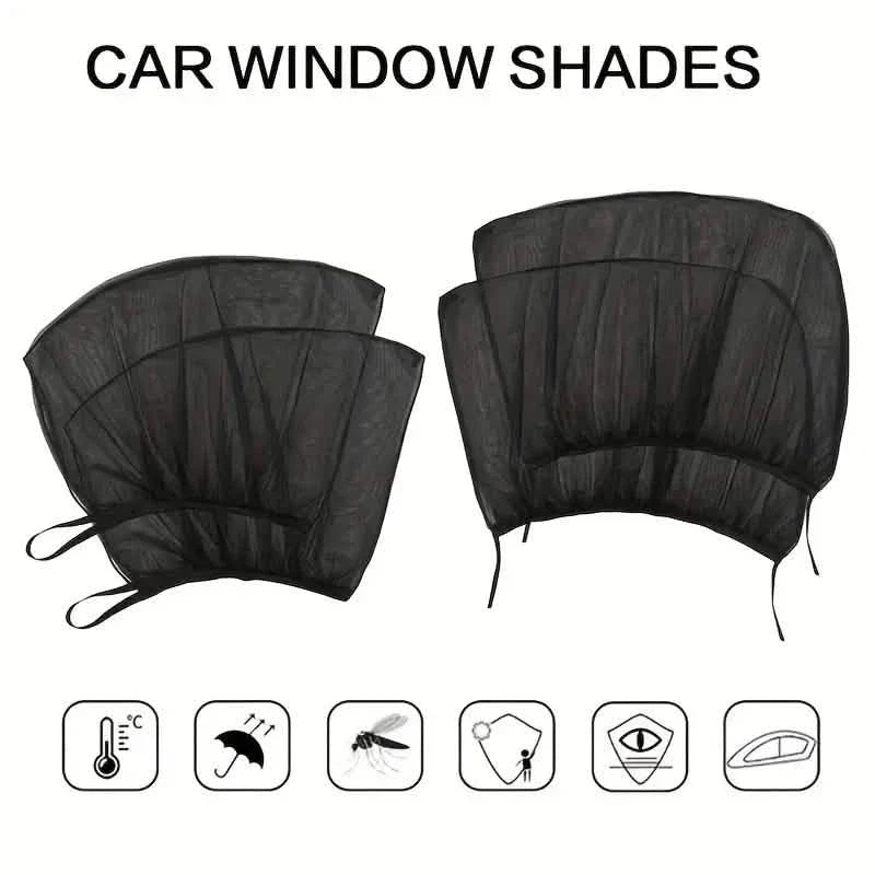 4-Piece Set: Car Window Shades For Front And Back Window