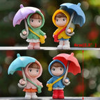 4-Piece Set: Umbrella Girl Figure Statue
