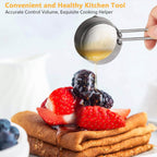 4-Piece: Stainless Steel Measuring Cups Stackable Kitchen Spoons Set