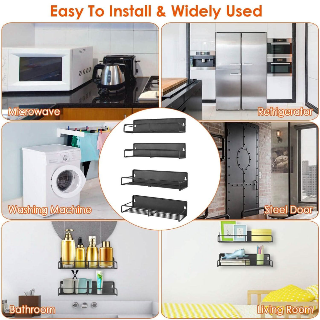4-Piece: Strong Magnetic Spice Rack Organizer