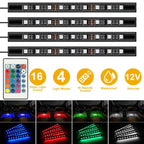 4-Pieces: 36 LEDs 12V Car Atmosphere Light Strip