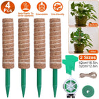 4-Pieces: Coco Coir Extendable Moss Pole for Climbing Plants