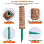 4-Pieces: Coco Coir Extendable Moss Pole for Climbing Plants