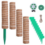 4-Pieces: Coco Coir Extendable Moss Pole for Climbing Plants