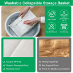 4-Pieces: Foldable Linen Clothing Storage Bin with Visible Clear Window