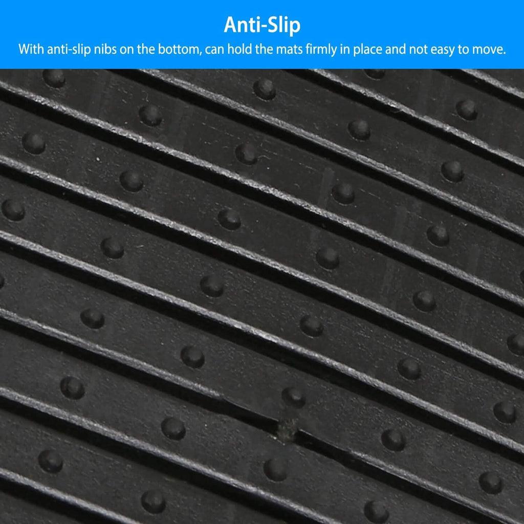 4-Pieces: Heavy Duty PVC Rubber Automotive Floor Mats with Trimmable Design