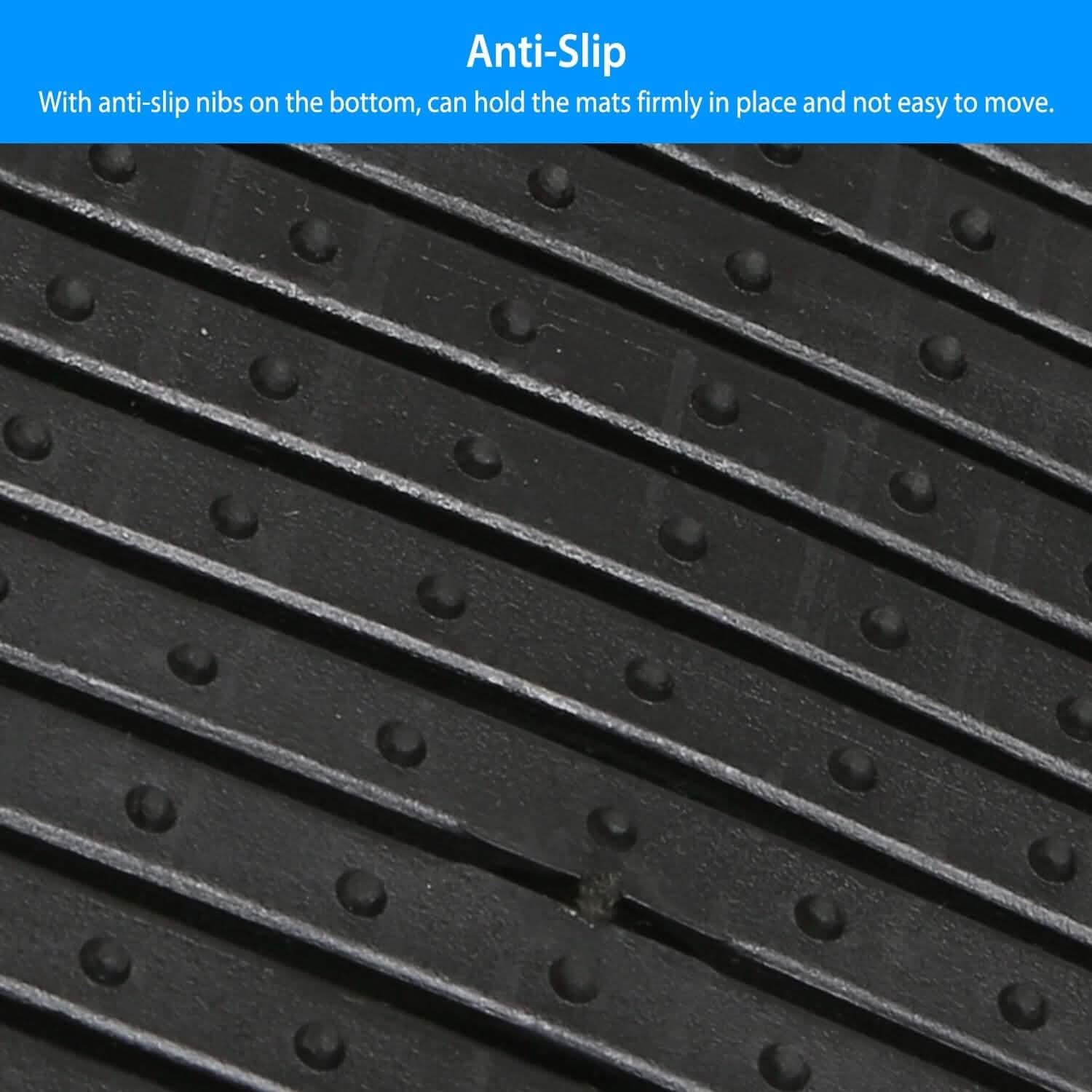 4-Pieces: Heavy Duty PVC Rubber Automotive Floor Mats with Trimmable Design