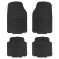 4-Pieces: Heavy Duty PVC Rubber Automotive Floor Mats with Trimmable Design