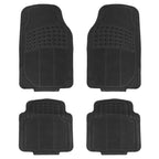 4-Pieces: Heavy Duty PVC Rubber Automotive Floor Mats with Trimmable Design