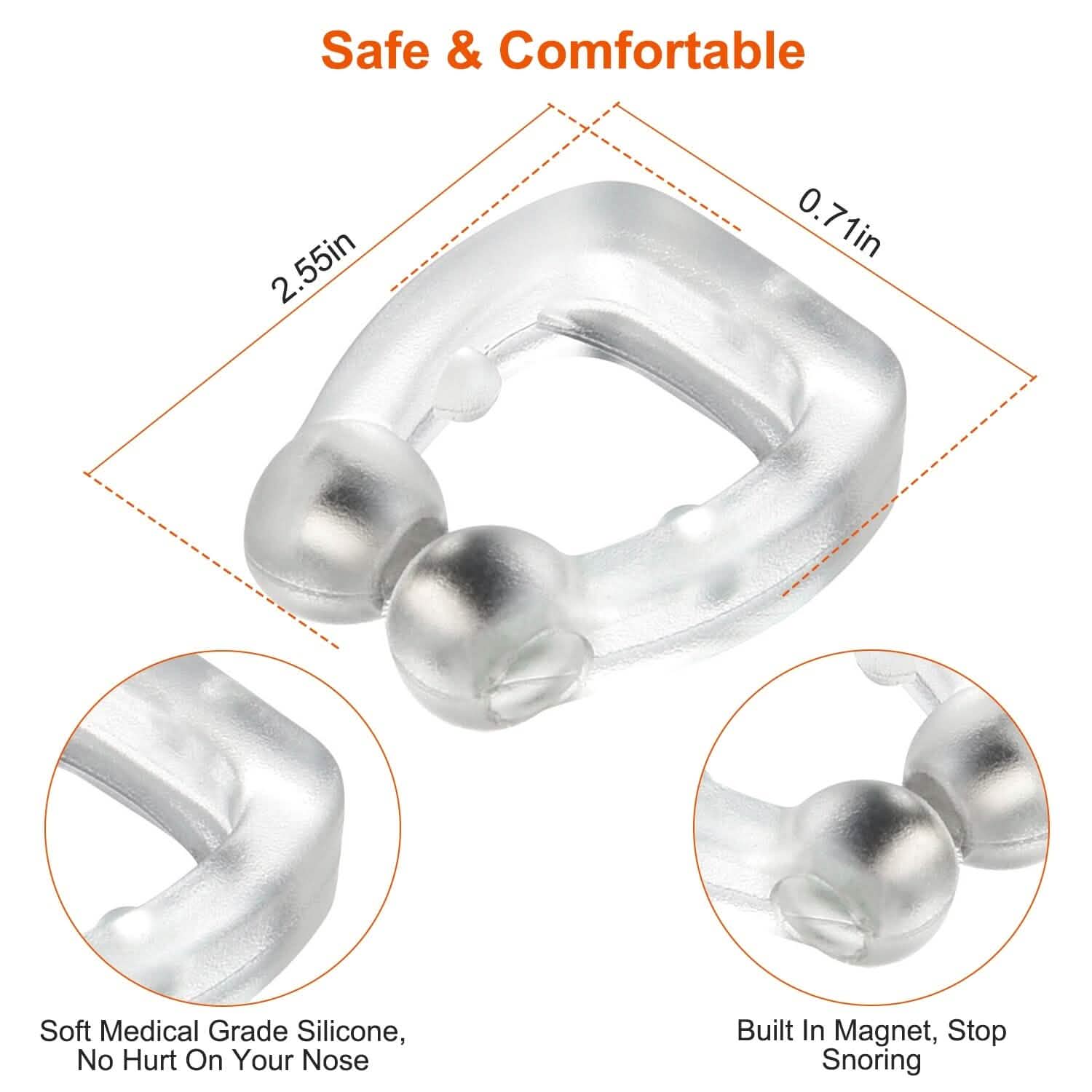 4-Pieces: Magnetic Nose Clip Anti Snoring Device