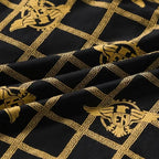 4-Pieces: Men's Luxury Black Golden Print Mid-Waist Boxer Brief