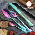 4-Pieces Set: Flatware Stainless Steel Silverware Cutlery Kitchen Set
