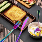 4-Pieces Set: Flatware Stainless Steel Silverware Cutlery Kitchen Set