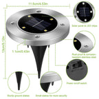 4-Pieces: Solar Waterproof Ground Light