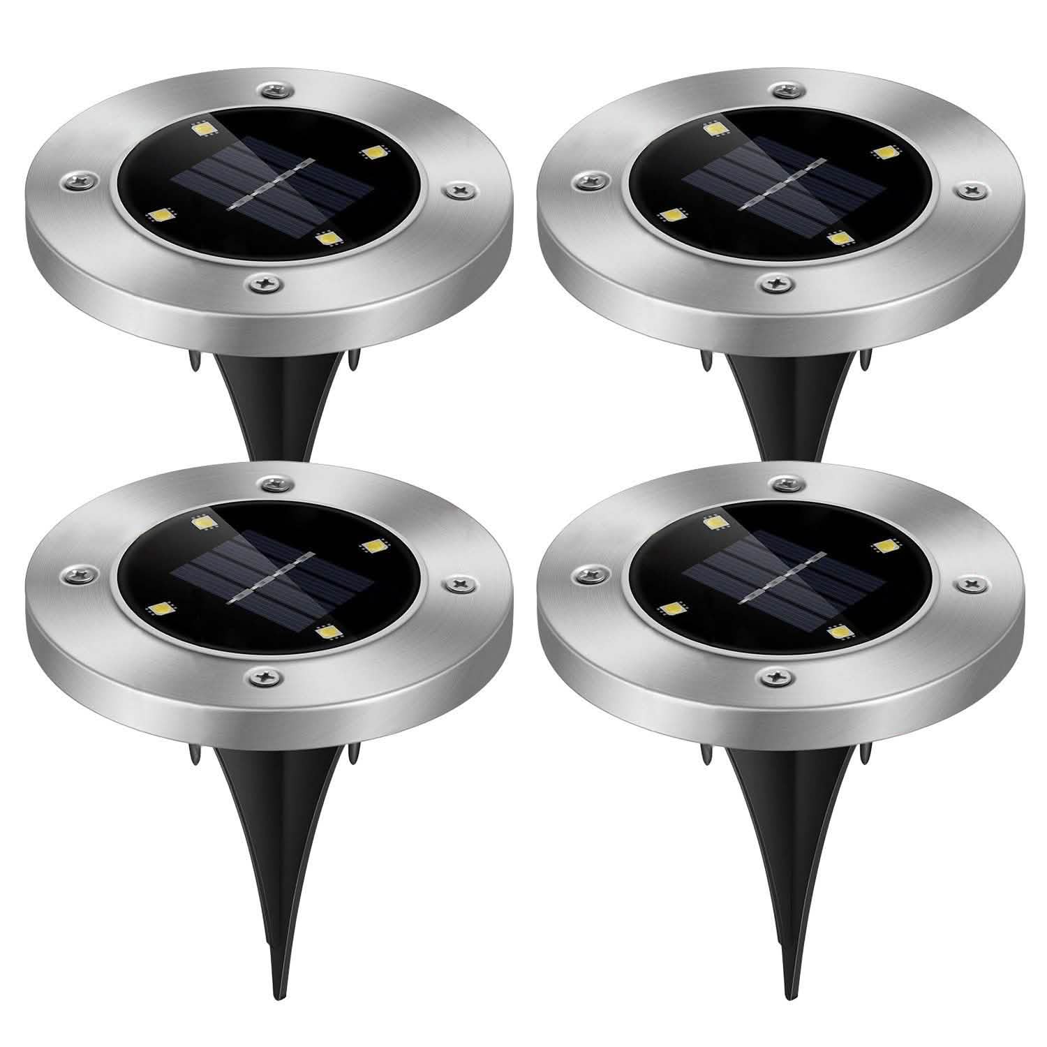 4-Pieces: Solar Waterproof Ground Light