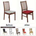 4-Pieces: Solid Color Brushed High Elastic Chair Cover