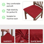 4-Pieces: Solid Color Brushed High Elastic Chair Cover