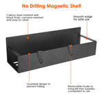4-Pieces: Spice Rack Strong Magnetic Seasoning Storage Shelf with 8 Removable Hooks