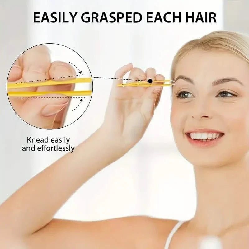 4-Pieces: Tweezers For Eyebrows, Straight, Slant, Angled and Pointy Tip