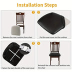 4-Pieces: Waterproof Removable Upholstered Leather Dining Chair Slipcovers