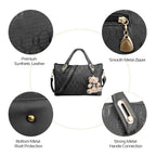 4-Pieces: Women Leather Handbag
