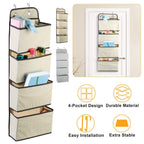 4-Pockets Wall Mount Closet Storage Organizer
