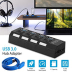 4 Port USB 3.0 Hub High Speed Adapter