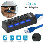 4 Port USB 3.0 Hub High Speed Adapter