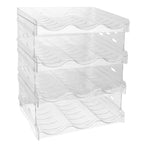 4-Tier Bottle Storage 12 Bottles Transparent Stackable Organizer Holder Shelf