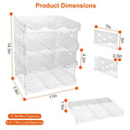 4-Tier Bottle Storage 12 Bottles Transparent Stackable Organizer Holder Shelf