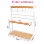 4-Tier Tabletop Wooden Jewelry Display Stand