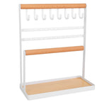 4-Tier Tabletop Wooden Jewelry Display Stand