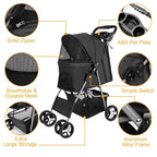 4 Wheels Pet Foldable Stroller