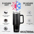 40 Oz Insulated Coffee Tumbler with Handle and Straw