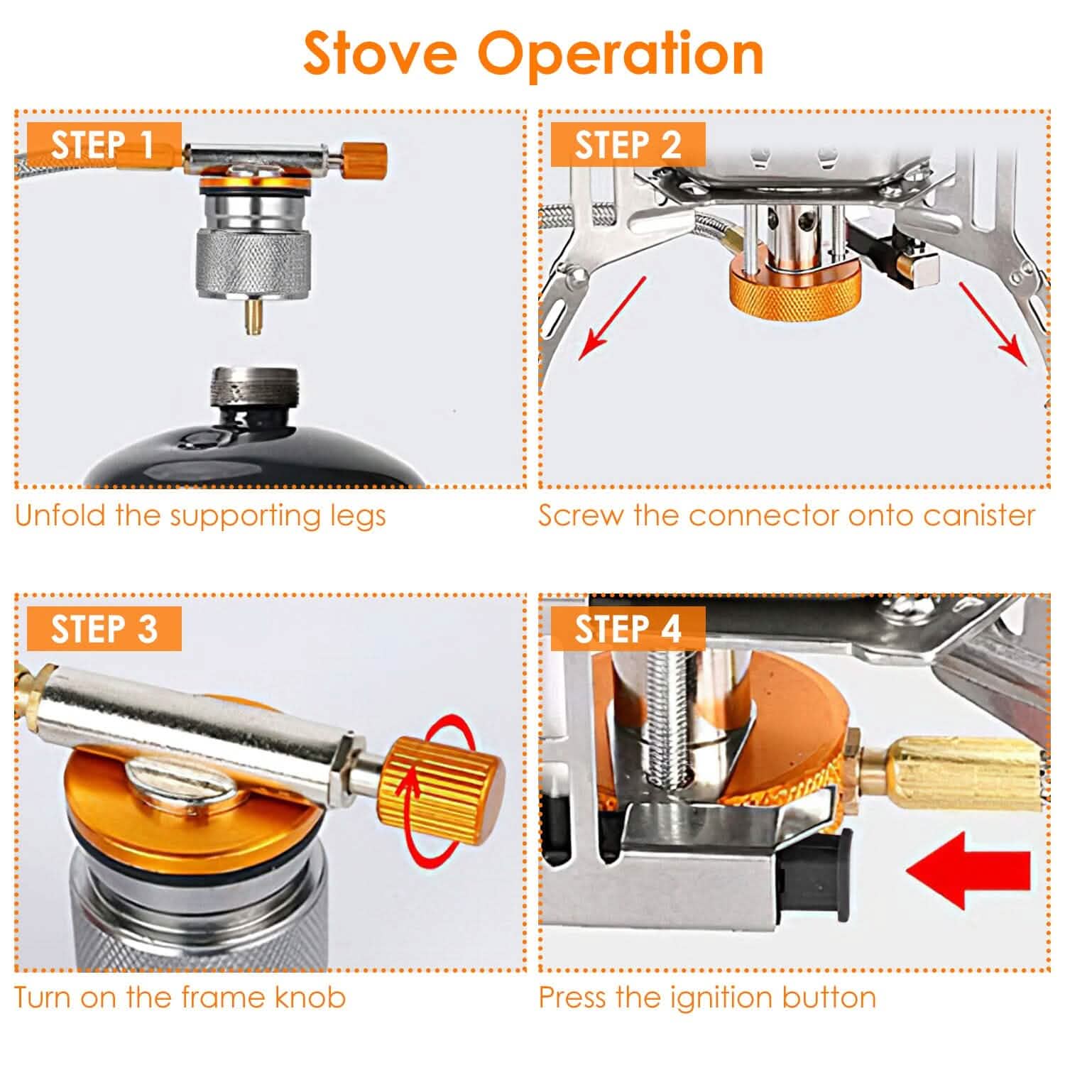 4000W Portable Camping Stove Foldable Powerful Gas Stove Backpacking Burner
