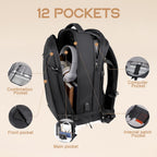 40L Expandable Waterproof Travel Backpack with USB Port & 17” (43.18 cm) Laptop Sleeve – AirVoyage