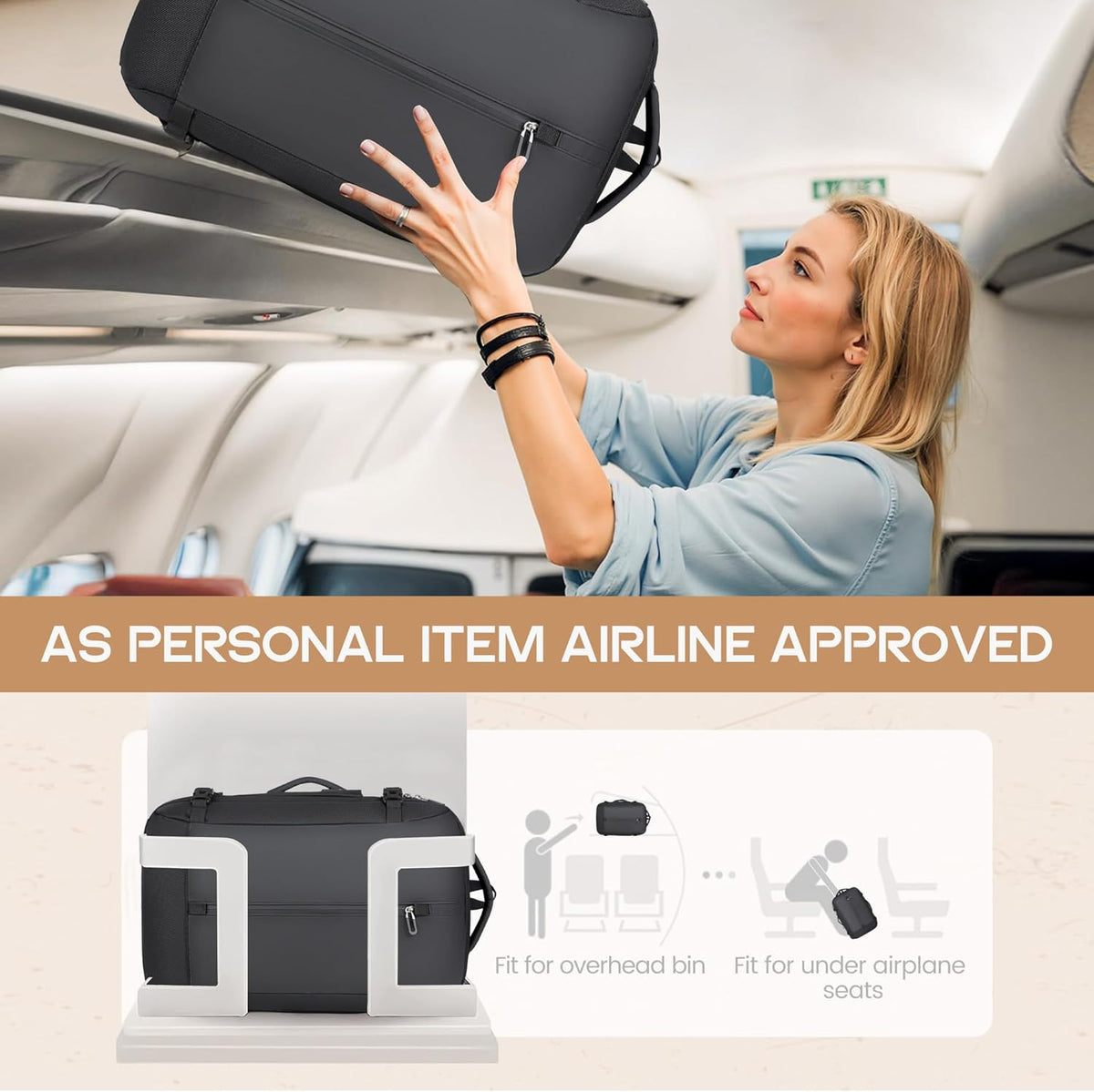 40L Expandable Waterproof Travel Backpack with USB Port & 17” (43.18 cm) Laptop Sleeve – AirVoyage