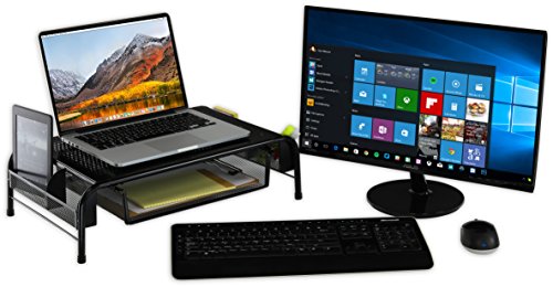 Metal Desk Monitor Stand and Desktop Organizer