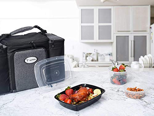 100 Piece: Meal Prep Reusable Containers - BPA-Free - Bento Insulated Lunch Boxes