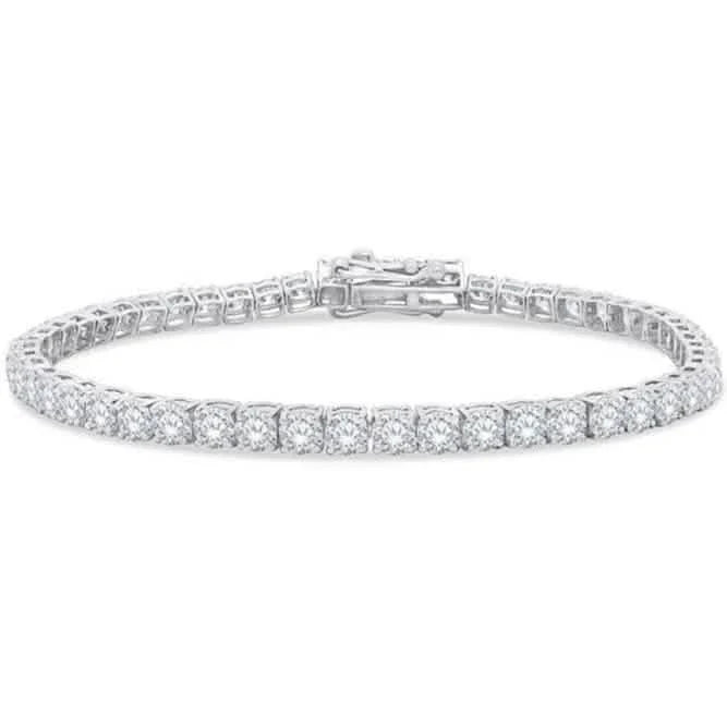 4.20 Ct Round Cut Diamond Tennis Bracelet 14K White Gold Lab-Grown 6.25 Inch