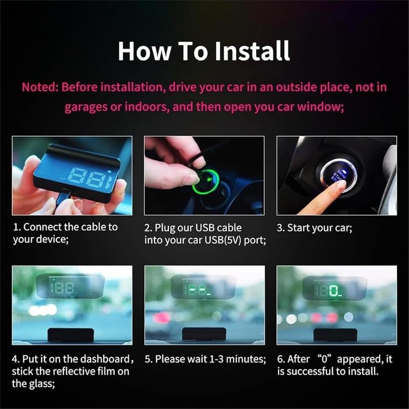 Head-Up Display Car GPS Digital Speedometer – HUD for Cars, Trucks & Motorcycles