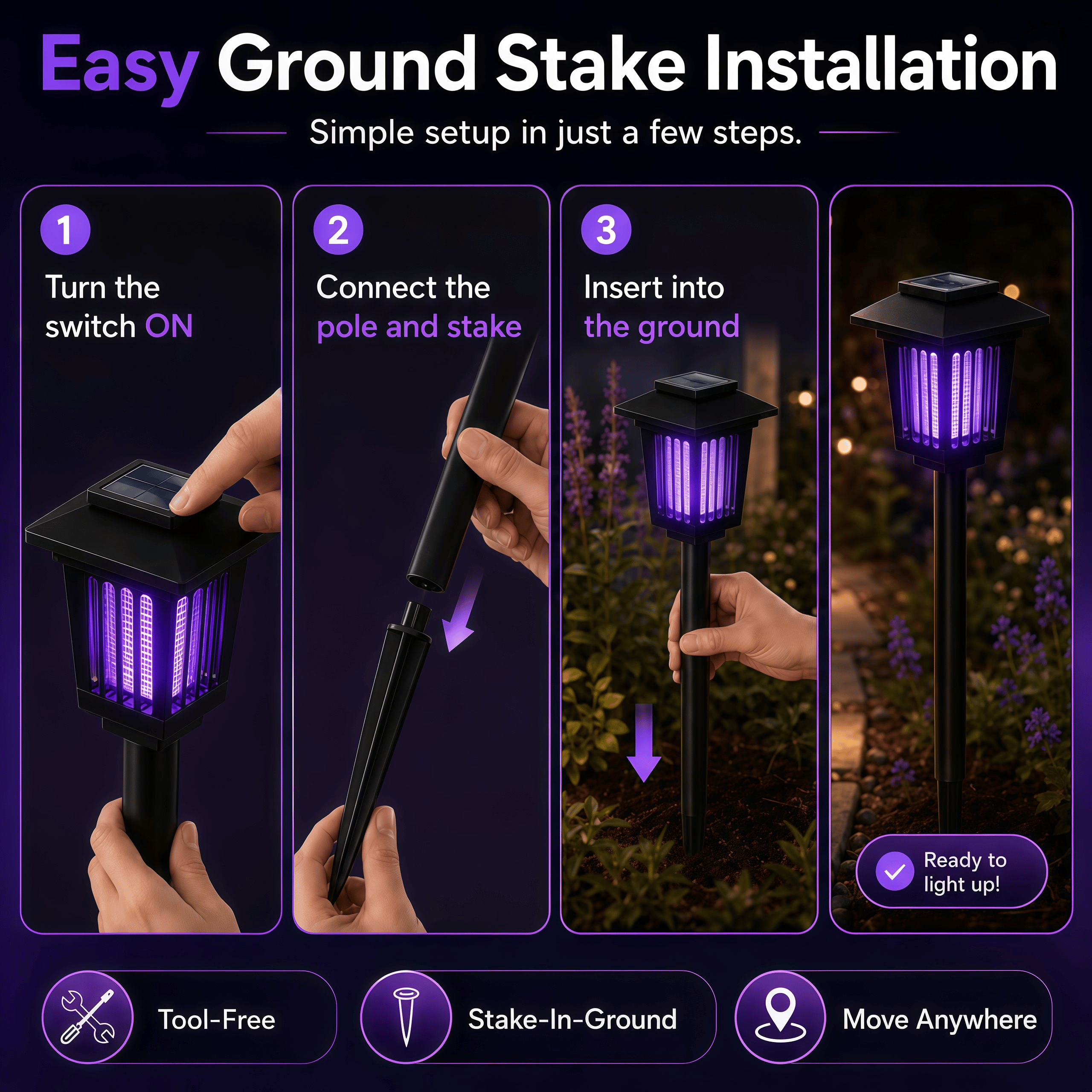 Solar Mosquito Zapper Path Light